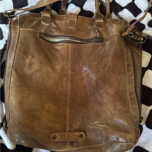 Bed Stu Tan Leather Laptop Bag - Picture 2 of 5